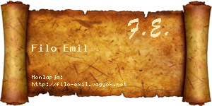 Filo Emil névjegykártya