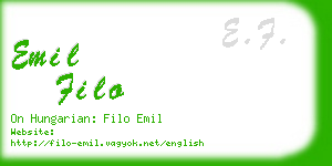 emil filo business card